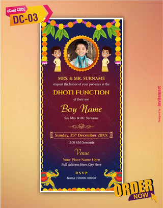 Dhoti Function Invitation