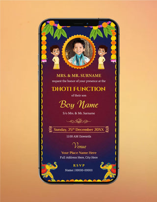 Dhoti Function Invitation