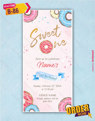 Donut Birthday Invitation 