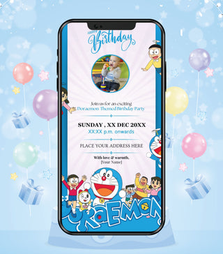 Doraemon Birthday Invitation Card