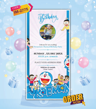 Doraemon Birthday Invitation Card