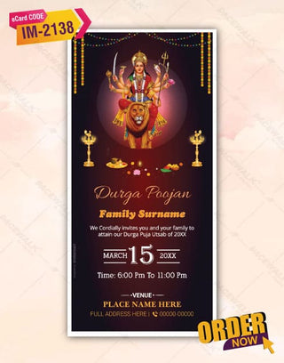 Durga Puja Invitation Card 