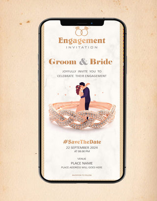 Elegant Engagement Invitation Card 