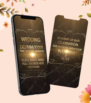Elegant Golden Wedding Invitation Video