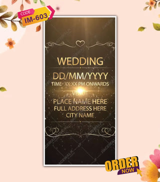 Elegant Golden Wedding Invitation Video