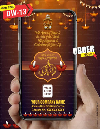 Elegant Hindi Diwali Wishes eCard