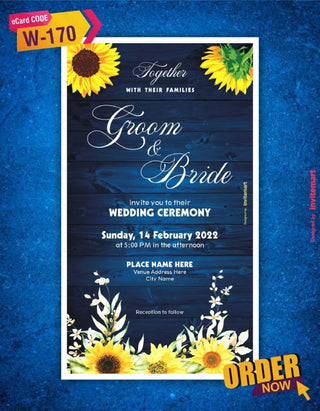 Elegant Spring Yellow Flowers Wedding Invitation 