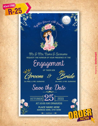 Engagement Invitation night theme 