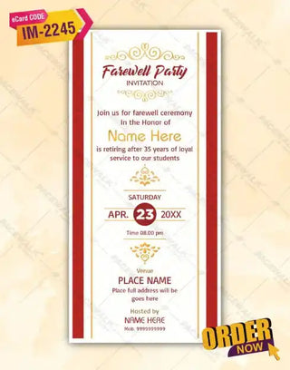 Farewell Invitation Card 