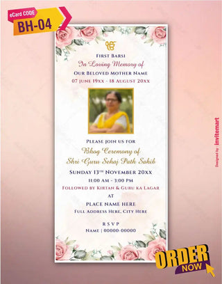 First Barsi Invitation Card 