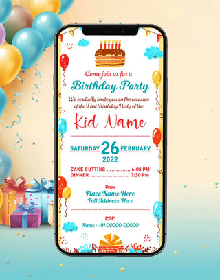 First Birthday Party Invitation 