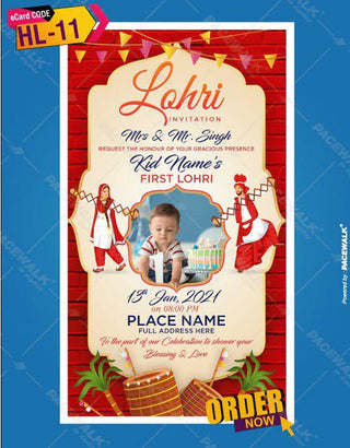 First Lohri Invite Card