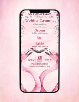 Flamingos Couple Wedding Invitation Card |