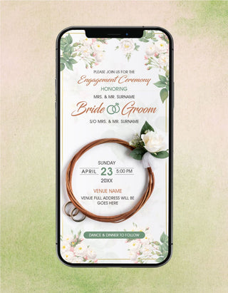 Floral Engagement Invitation 