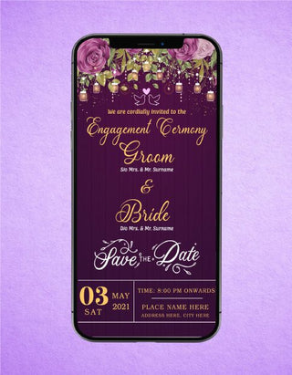 Floral Engagement Invitations