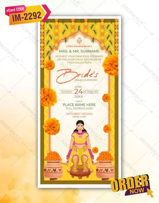 Floral Haldi Ceremony Invitation Template