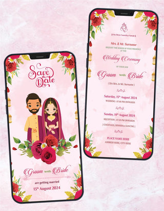 Floral Save The Date Wedding Invitation 