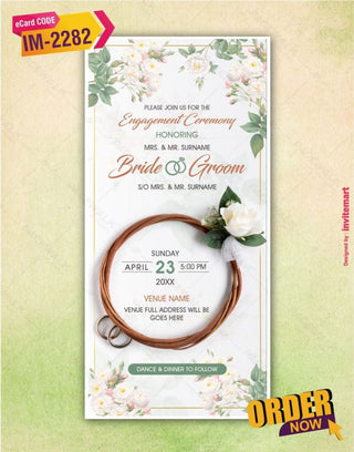 Floral Engagement Invitation 