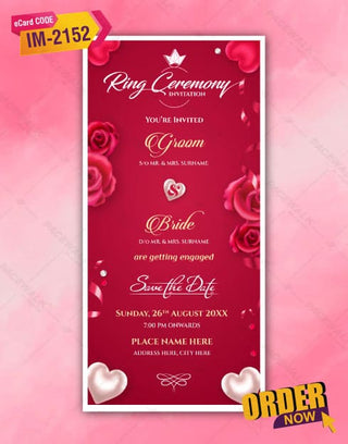 Floral Reception Invitation Card