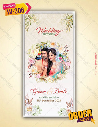 Floral Wedding Invitation PDF Card