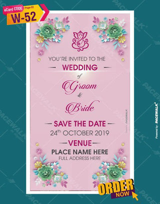 Floral Wedding Invitation eCards 