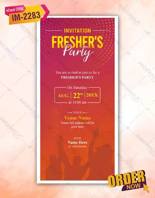 Freshers Party Invitation Card