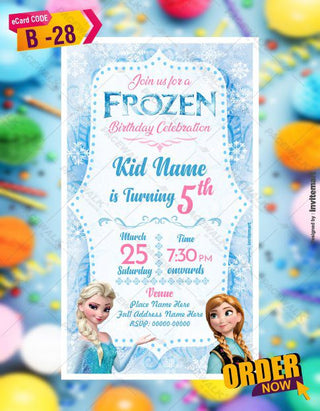 Frozen Birthday Invitation Card Online