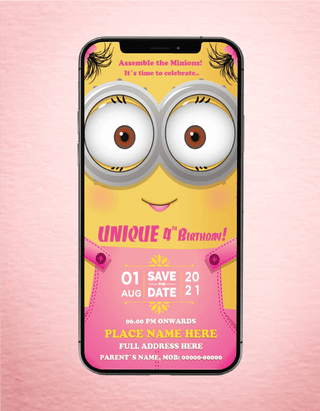 Funny Minions Invitation Card 