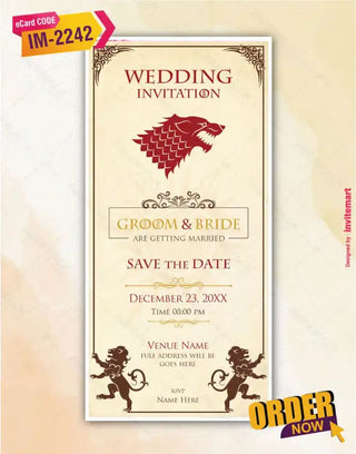 Game Of Thrones Wedding Invitation 