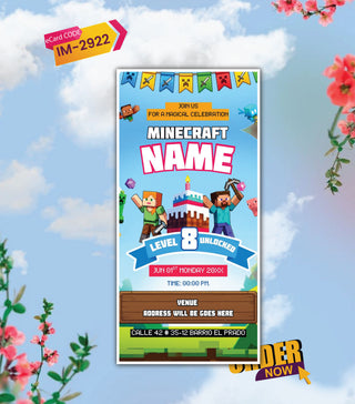 Gaming Birthday Invitation Card