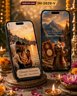 Ganesh Chaturthi Invitation Video  AI Ganpati Festival eInvite  IM-2829-V