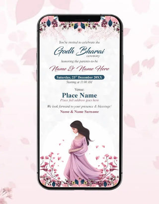 Godh Bharai Invitation Card 