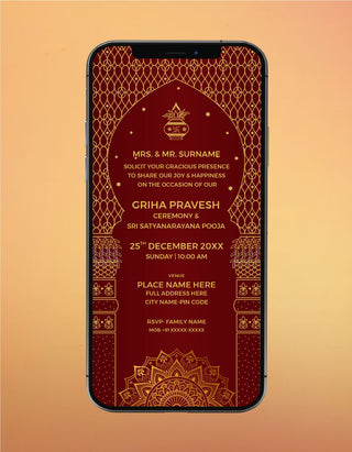 Griha Pravesh Invite Card 