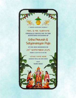 Griha Pravesh &amp; Satyanarayan Puja Invitation 