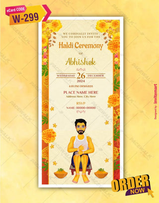 Groom Haldi Ceremony Invite 