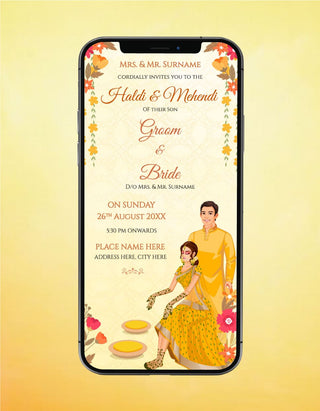 Haldi And Mehndi Invitation Card |