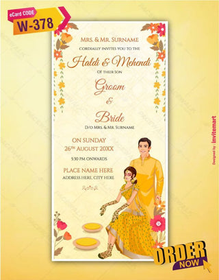 Haldi And Mehndi Invitation Card |