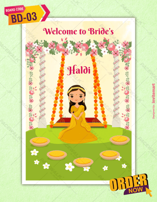 Haldi Ceremony Signage Board Design