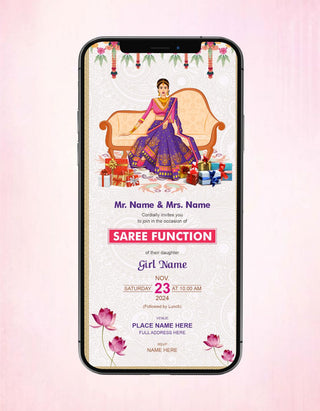 Half Saree Function Invitation 