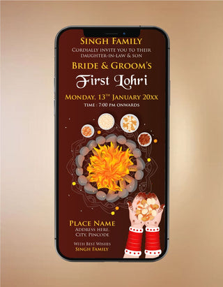 Happy First Wedding Lohri Invitation