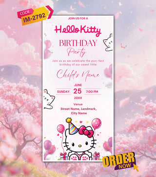 Hello Kitty Birthday Invitation Card