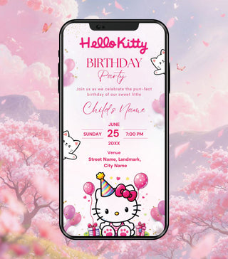 Hello Kitty Birthday Invitation Card