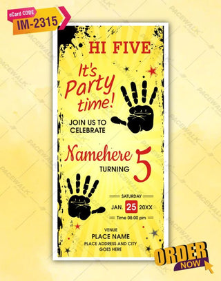 Hi Five Birthday Invitation