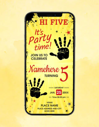 Hi Five Birthday Invitation