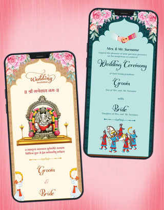 Hindu Wedding Multiple Events Invite PDF Cards |