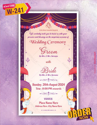 Hindu Save The Date Invitations Card 