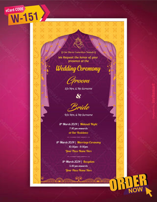 Hindu Traditional Wedding Invitation |