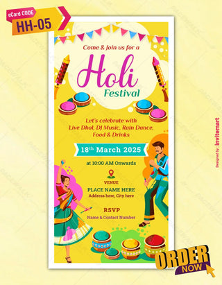 Holi Festival Invitation 