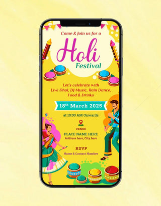 Holi Festival Invitation 