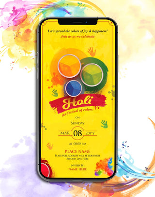 Holi Invitation Card 